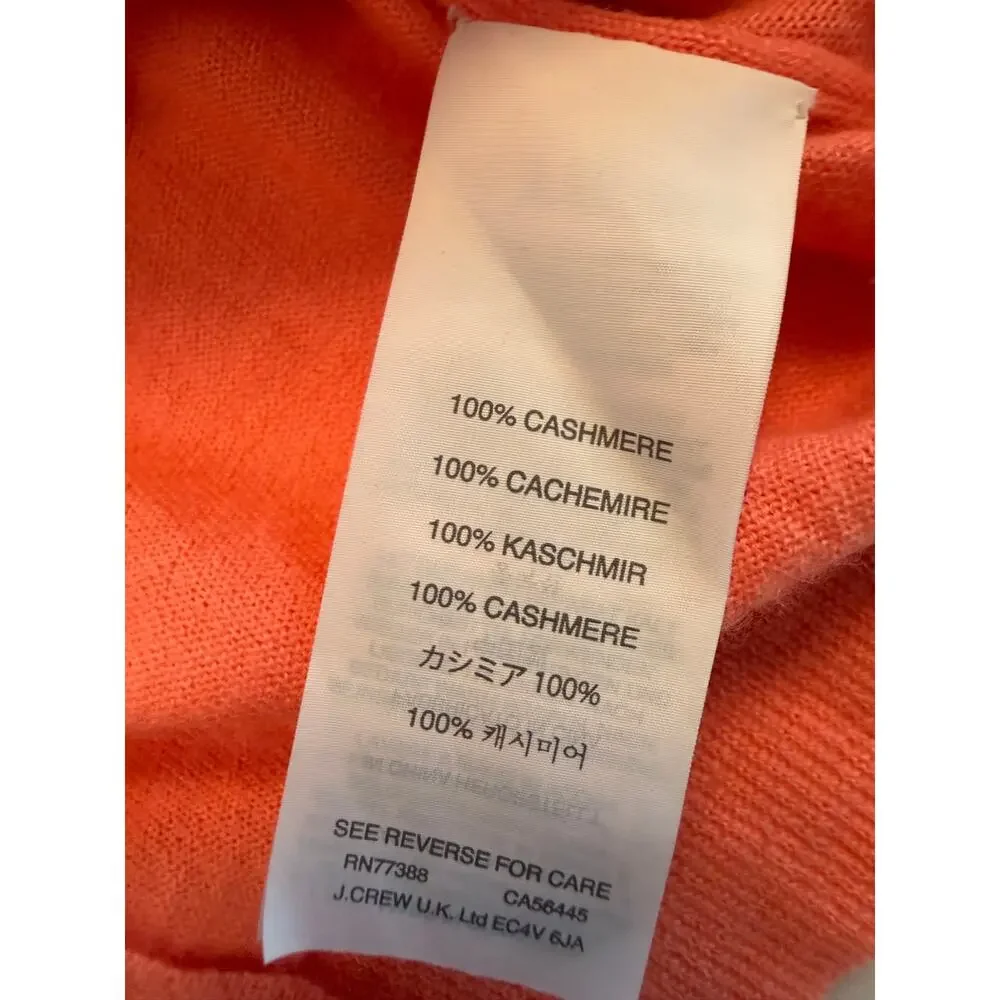 J.Crew Collection Italian Cashmere Cardigan Coral Quiet Luxury Coastal Med